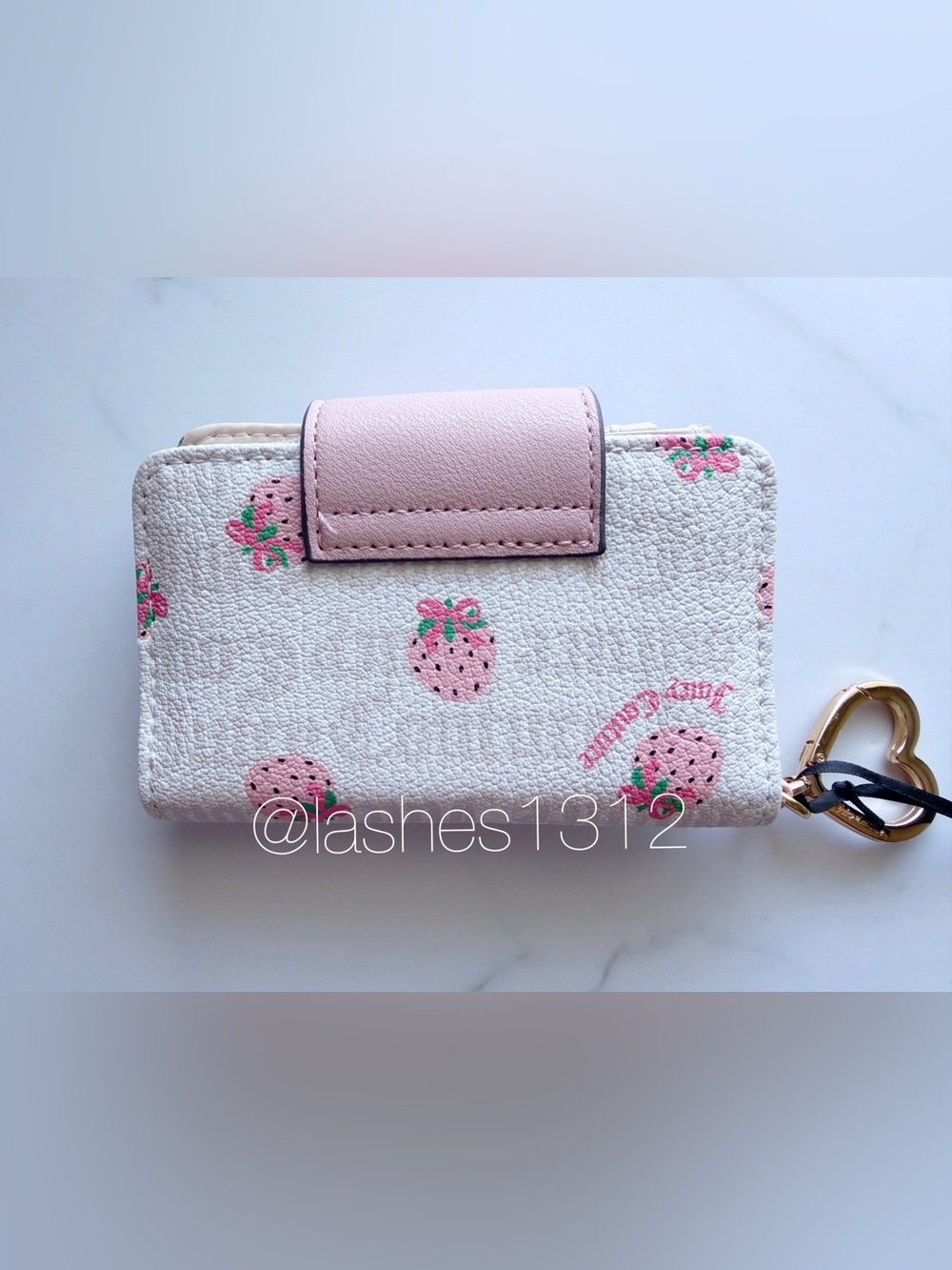 JUICY COUTURE Bag Berry Sweet Mini Tote and Wallet Set - Cream Pink Strawberry - Picture 8 of 11